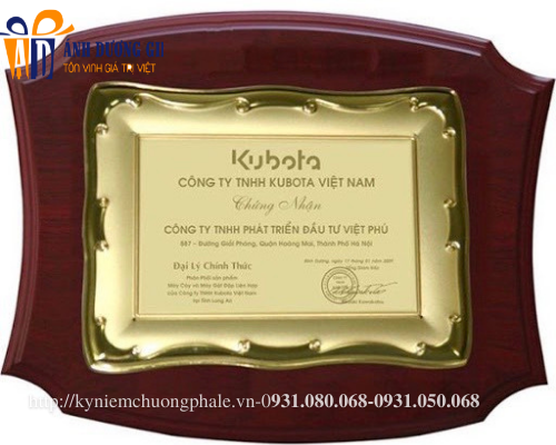 Ánh Dương - Xưởng sản xuất bảng vinh danh chất lượng cao