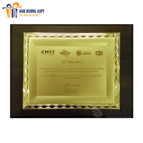 Bảng vinh danh đồng gỗ DG005