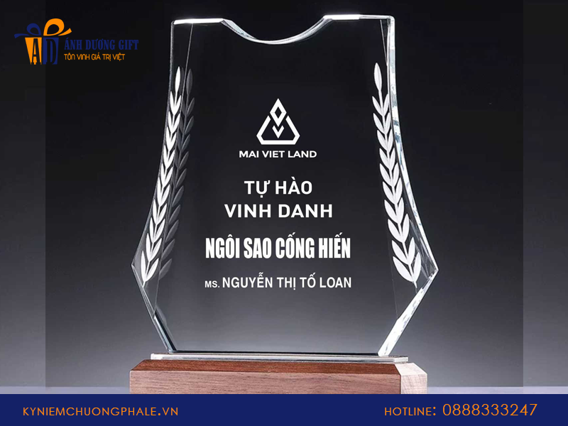 Cúp vinh danh pha lê cao cấp